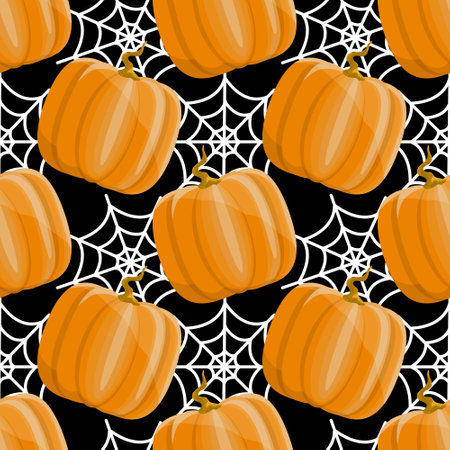 Halloween stories, harvest festival, happy harvest. autumn seamless patternのイラスト素材