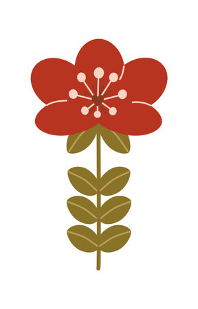 Fantasy flower on a white background, vector illustration, fairy tale.のイラスト素材