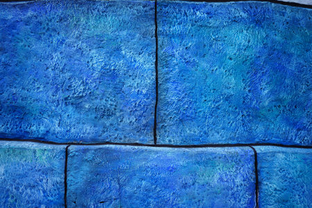 big blue wall background. horizontal banner free place. blue lines texture streaks of smudges