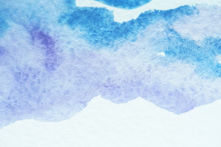 Abstract watercolor background, blue sky, mountains. Streams of paints on embossed paper. Modern textured arts. Paint stream. Bright colours shiny acrylic gouache oil watercolor. Dynamic drops designの写真素材