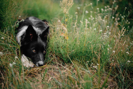 Border collie dog in the forest