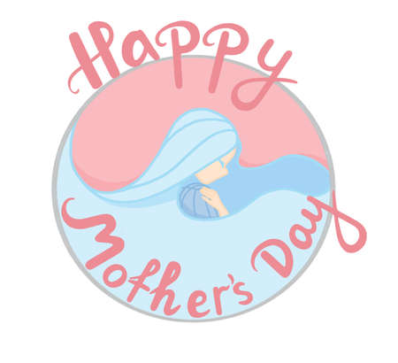 Greeting card for the international holiday Mother's Day. Loving mother with her babyの写真素材