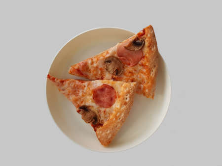 Delicious dish for a break and gain strength. Appetizing pizza. Italian foodの写真素材
