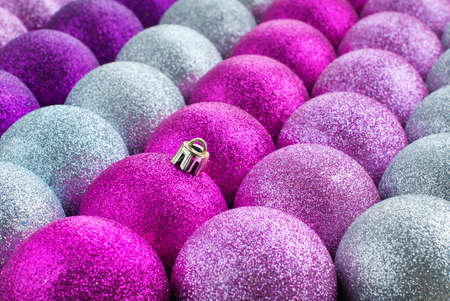 Brilliant Color Balls  in Flat Rows Backgroundの写真素材