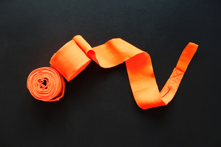 Bandage for Thai Boxing on Grey Background Sport Equipmentの写真素材