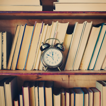 Close Up Shelves Wooden Case Ancient Books Old Home Libraryの写真素材