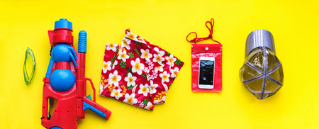 Set accessory Songkran Festival Thai New Year.