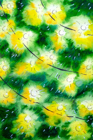 Postcard Happy New Year With a festive green tree and lights garlandの写真素材