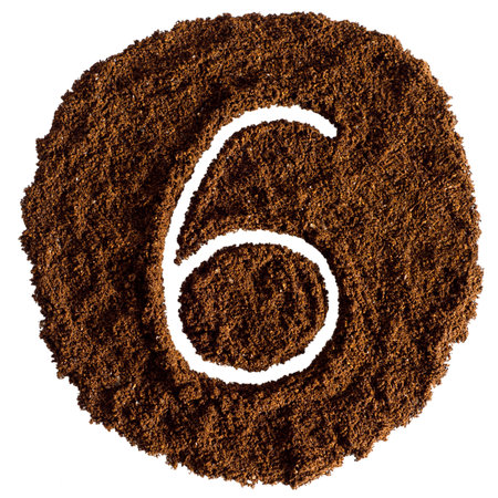 Coffee bean alphabet isolated on white background with clipping path.の写真素材