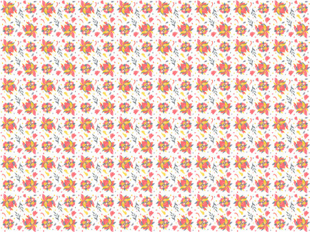 Seamless pattern with colorful flowers on white background. vector illustration.の写真素材