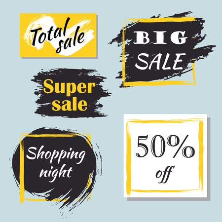 Ink brush sale stripes and banners collection.のイラスト素材