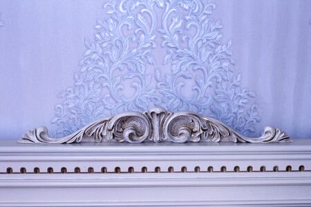 Vintage bed frame. Wooden headboard.の写真素材