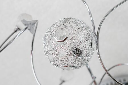 chandelier elements silver balls with crystalの写真素材