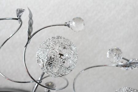 chandelier elements silver balls with crystalの写真素材