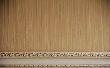 white and gold frame on striped backgroundの写真素材