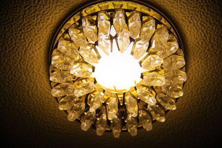 Golden soffit with crystals glowsの写真素材