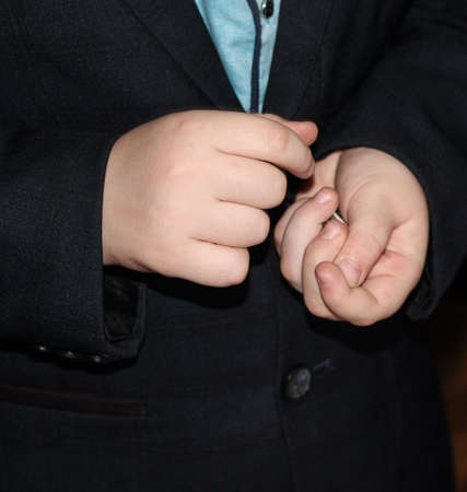 the hands of the student buying foodの写真素材
