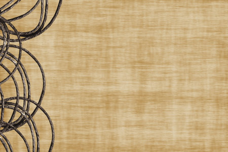 beige background with ropes on the left