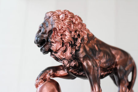 the copper statue of a lion