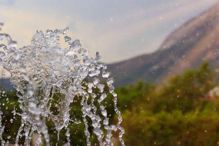 Fountain against the background of mountains. Natureの写真素材