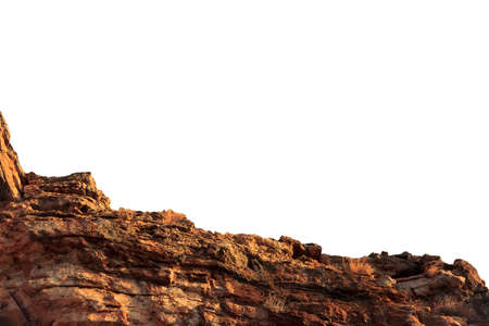 An isolated rock below. A rock. Whiteの写真素材