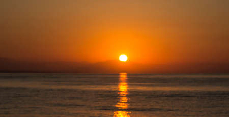 Landscape sunrise without clouds. Sunset in the clear sky.の写真素材