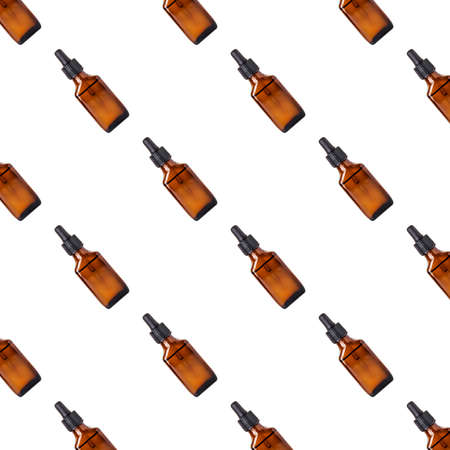 Glass jar seamless pattern on white background.の写真素材