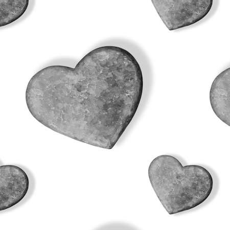 Seamless pattern with stone hearts on white.の写真素材