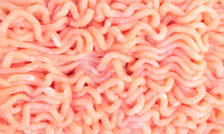 Fresh minced chicken. food background. Semi-finished meat product.の写真素材