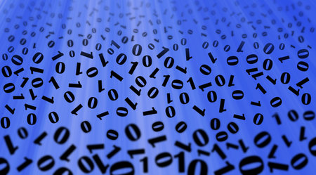 Background with falling binary code. Programmingの写真素材