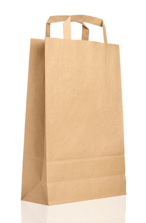 Craft bag isolated on white background. Purchases.の写真素材