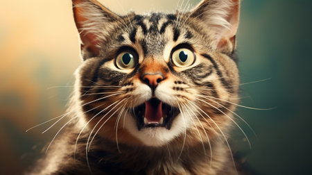 Portrait of an admiring catの素材