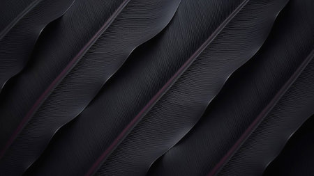 Wide embossed tropical leaves in a row.の素材