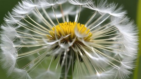 Macro shot of a dandelion. Natural background.の素材