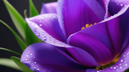 Purple blossoming flower. Macro photography.の素材