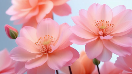 Delicate pink flower buds, macro photography.の素材