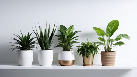 Home plants on a white background.の素材