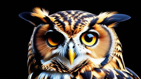 Portrait of a bright owl.の素材