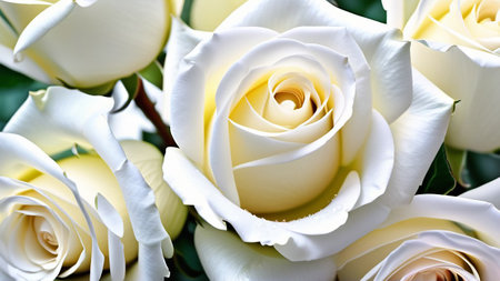 Background of white rose buds.の素材