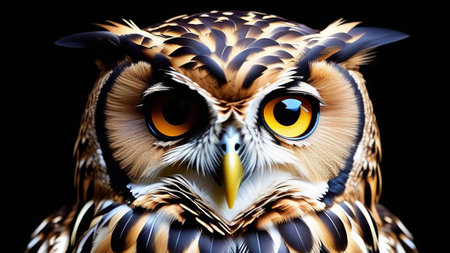 Portrait of a bright owl.の素材