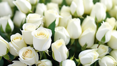Background of white rose buds.の素材