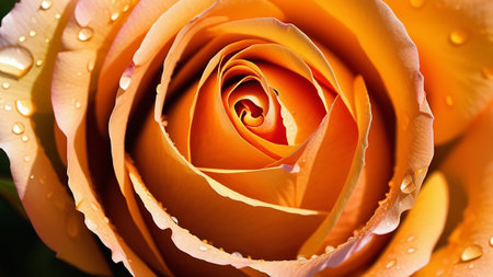 Orange rose macro photography. Valentine's card.の素材