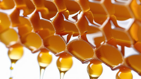 Honeycomb macro photography. Honey. Close-up.の素材