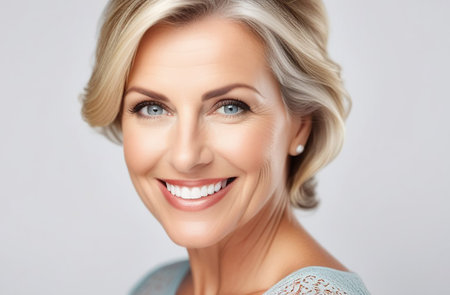 Portrait of a smiling mature woman.の素材