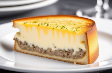 Pie with meat and cheese.の素材