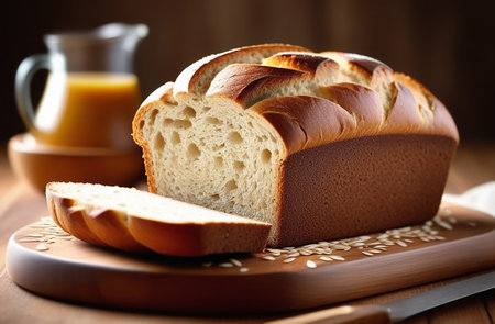 Homemade yeast-free cereal bread.の素材