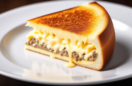 Pie with meat and cheese.の素材