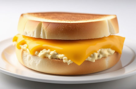 Sandwich with cheese and boiled egg.の素材