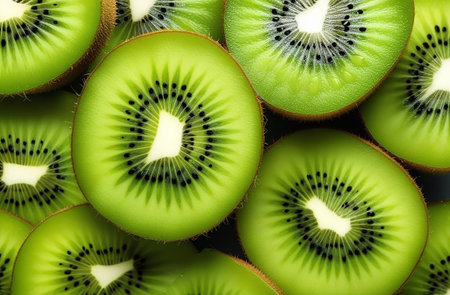 Fruit background from kiwi.の素材