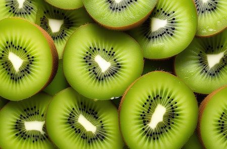 Fruit background from kiwi.の素材